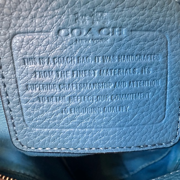 EUC Coach East West Celeste Blue Jay Leather Convertible Hobo Crossbody Bag - Picture 8 of 8